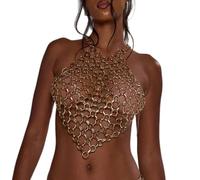 Punk Body Chain Bra Bikini Catena Petto Catene Moda Corpi Catene Gioielli Accessori Regolabile per Raves Party Beach Edgy & Petto Catena Top, Medio, come descritto, come descritto