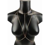 Punk Body Jewelry Chest Chains Sexy Body Chain for Women Summer Accessories Beach Waist(Gold)
