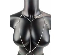 Punk Body Jewelry Chest Chains Sexy Body Chain for Women Summer Accessories Beach Waist(Silver)