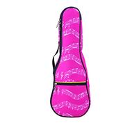 PUNK Borsa per ukulele, custodia per ukulele 21 "impermeabile Oxford custodia per note musicali zaino monospalla con cinghie regolabili (Rosa)
