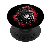 Punk Bulldog - Design ribelle per gli amanti dei cani PopSockets PopGrip Adesivo