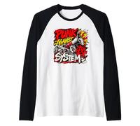 Punk Contro Il Sistema - Protesta Ribelle del Punk Rock Maglia con Maniche Raglan