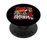Punk contro il sistema - Protesta ribelle del punk rock PopSockets PopGrip Adesivo