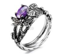 Punk Creative Lovely Frog Panda Sea Turtle Animal Turquoise Ring per Women Party Accessori Gioielli-5, OZZKI, CR197Purple, 8
