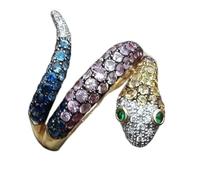 Punk Creative Lovely Frog Panda Sea Turtle Animal Turquoise Ring per Women Party Accessori Gioielli-5, OZZKI, AJZ1729Gold, 7