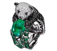 Punk Creative Lovely Frog Panda Sea Turtle Animal Turquoise Ring per Women Party Accessori Gioielli-5, OZZKI, Ajz32*s, 9