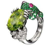 Punk Creative Lovely Frog Panda Sea Turtle Animal Turquoise Ring per Women Party Accessori Gioielli-5, OZZKI, Cr6103*s, 10