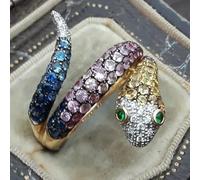 Punk Creative Lovely Frog Panda Sea Turtle Animal Turquoise Ring per Women Party Accessori Gioielli-5, OZZKI, AJZ1729Gold, 11