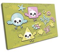 Punk Cute Cartoon For Kids Room SINGLE TELA parete arte foto stampa