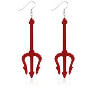 Punk Diavoli Forcone Orecchini A Goccia, Rosso Tridente Orecchini, Halloween Ciondola Gli Orecchin, Orecchin da donna, Decorazioni di Halloween per Ragazze e Donne