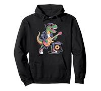 Punk Dinosaur Rock'n Roll Chitarrista Band Dino Goth Felpa con Cappuccio