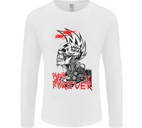 Punk Forever Rocker Skull Music Festival Uomo Manica Lunga T-Shirt