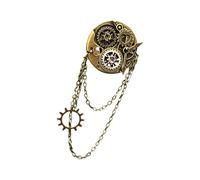 Punk Gear Orologio Spilla Pin per Donne Uomini Punk Risvolto Pin Appeso Nappe Catene Spilli Camicia Collare Gioielli Gear