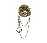 Punk Gear Spilla per orologio da uomo e donna, spilla punk con nappe da appendere e catena, spilla per colletto di camicia, gioielli, giacche con nappa da uomo