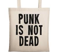 Punk is Not Dead Borsa Tote in Cotone Ecologico Naturale Beige