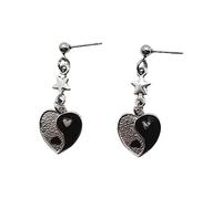 Punk Metallo impiombato Amore Cuore Nappe Orecchini Per Le Donne Ragazze Romanzo Orecchini Geometrici Gioielli Partito Orecchini Stella a Cinque punte Per Le Donne