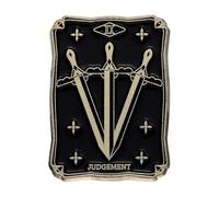 Punk nero tarocchi smalto pin con sole, luna, uccello, leone, stella, giudice e morte, normale, Metallo non prezioso