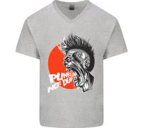 Punk Not Dead Musica Rock Teschio Uomo Scollo A V Cotone T-Shirt