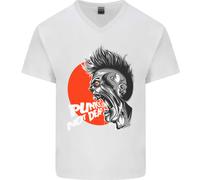Punk Not Dead Musica Rock Teschio Uomo Scollo A V Cotone T-Shirt