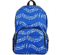 Punk Oxford zaino a tema note musicali per ragazzi, ideale per la scuola, Musical notes patterns blue