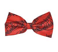 Punk - Papillon preannodato con note musicali, disponibile in 6 colori, regalo di compleanno, per occasioni formali e divertenti, Papillon rosso.