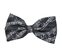 Punk - Papillon preannodato con note musicali, disponibile in 6 colori, regalo di compleanno, per occasioni formali e divertenti, Nero