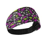 Punk Peach Black Skulls Rock no slip fasce elastiche sudate per il lavaggio del viso Atletico Sport Ciclismo bandas para el cabello de mujer