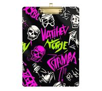 Punk Pesca Nero Teschi Rock A4 Plastica Appunti Paramedico Appunti Acrilico Carino per il Primo Anno Insegnante Must Haves Dimensioni 9 x 12