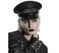 Punk Rave Cappello Militare Gotico Cyberpunk Con Borchie Nere, One Size