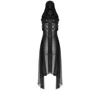 Punk Rave Donna Gotico Cyberpunk Cappuccio Imbracatura Chiffon Mantello Cape