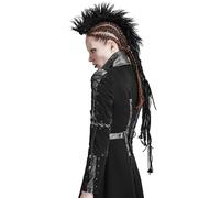 Punk Rave Donna Mohawk Copricapo Nero Goth Dieselpunk Mohican Pizzo Rasta
