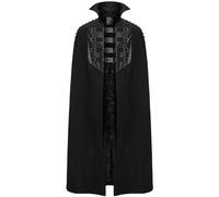 Punk Rave Mantello Spikes Nero Lungo Gotico Cyberpunk Apocalittico