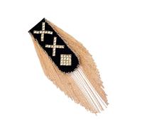 Punk Rivetto Borchiato Spalline Spalla Catena D'oro Nappe Spilla Pin Spalline Distintivo Spalla Per Abito E Giacche Rivetto Epaulette, 1 pair, come descritto