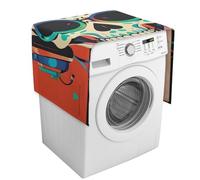 Punk Rock Auricolari Cranio Copertura Lavatrice con Tasche di Stoccaggio Lavatrice Asciugatrice Top Copertura Antipolvere 137,9 x 52,1 cm Frigorifero Cucina Cuscinetti Protettivi Decorazioni per la