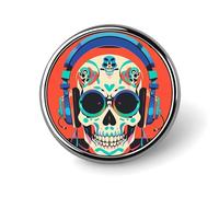 Punk Rock Auricolari Skull Round Badge Spilla Leggero Risvolto Tie Pins Regali Unici Spilla In Metallo Distintivo Per Cappello Camicia Abbigliamento Borse Decorazione