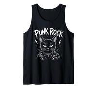 Punk Rock Cat Black Feline Music Amante Alternativa Canotta