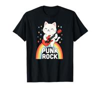 Punk Rock Cat, Rock And Roll Chitarra Musica Rock Band Maglietta