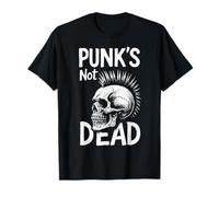 Punk Rock Musica Cranio Punks Not Dead Regalo Rocker Maglietta