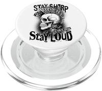 Punk Rock Musica Skull Stay Sharp Forte Divertente Musicista PopSockets PopGrip per MagSafe