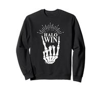 Punk Rock Skeleton Hand Horn Halo Spaventoso Halloween Felpa
