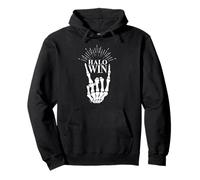 Punk Rock Skeleton Hand Horn Halo Spaventoso Halloween Felpa con Cappuccio