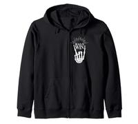 Punk Rock Skeleton Hand Horn Halo Spaventoso Halloween Felpa con Cappuccio