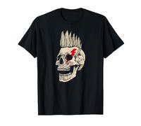 Punk Rock Skull Con Mohawk Style Punk's Not Dead Maglietta