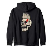 Punk Rock Skull Mohawk Punk non è morto Felpa con Cappuccio