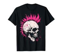 Punk Rock Skull Style Anarchy Rocker Mohawk crest skeleton Maglietta