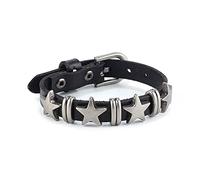 Punk Rock Wrap Star Pelle Vintage Star Spiker Rivetto Gotico Bracciali Larghi per Donne Gioielli Ornamento