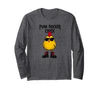 Punk Rocker Chick Funny Cartoon with Boots and Attitude Tees Maglia a Manica