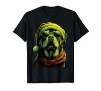 Punk Rottweiler con Occhiali da Sole Cappello di Babbo Natale Rocker Maglietta