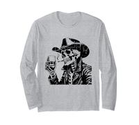 Punk Skeleton Cowboy Western Gothic Dark Estetica Wild West Maglia a Manica