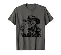 Punk Skeleton Cowboy Western Gothic Dark Estetica Wild West Maglietta